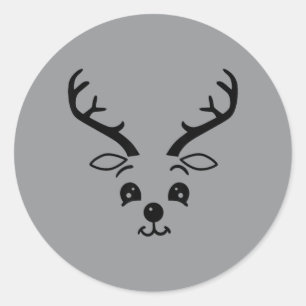 Adesivo Rosto de Rena Engraçado Fofo Natal Halloween