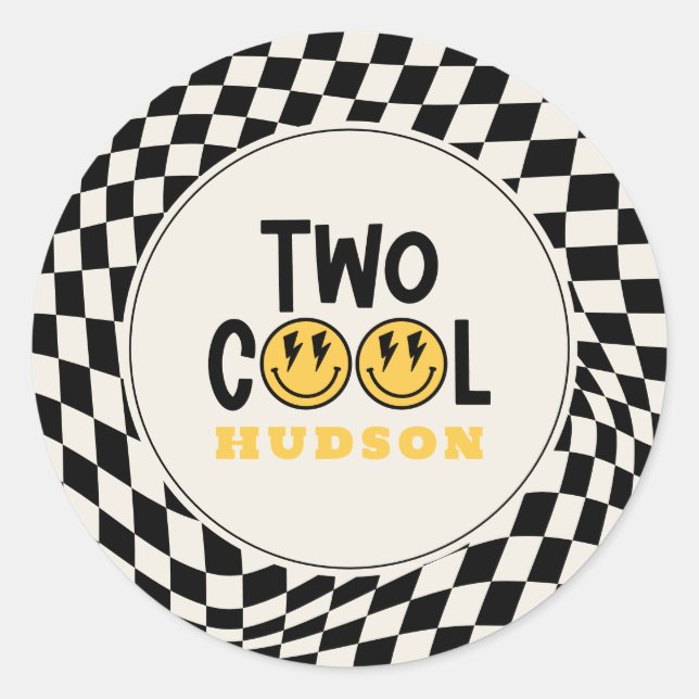 Adesivo Rosto de sorriso de 2ruas preto branco retrô (Frente)