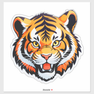 Adesivo Rosto de Tigre Vibrante