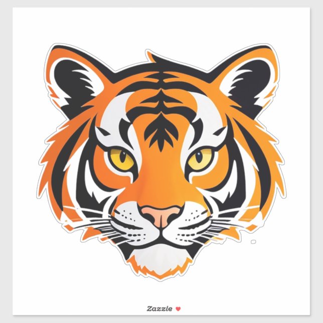 Adesivo Rosto de Tigre Vibrante (Folha)