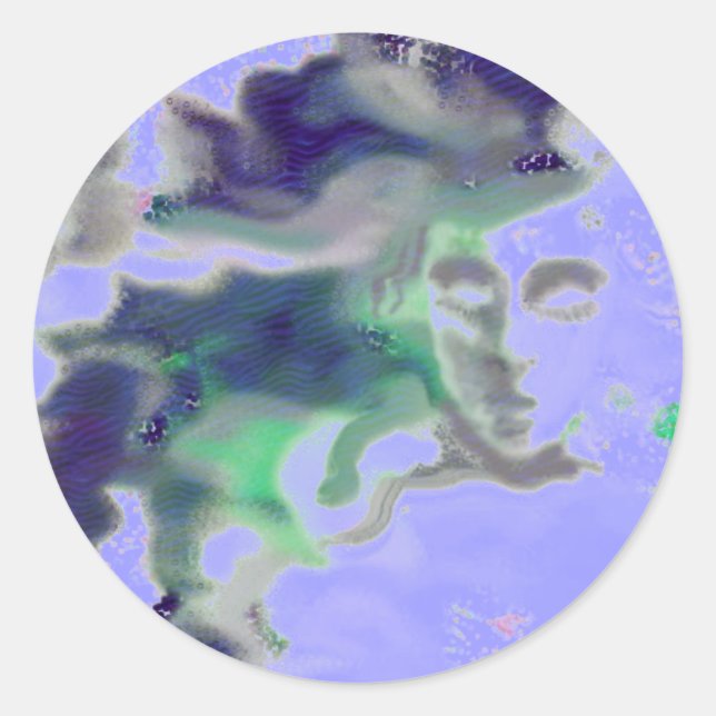 Adesivo Rosto elvish - desenho digital, arte de fantasia (Frente)