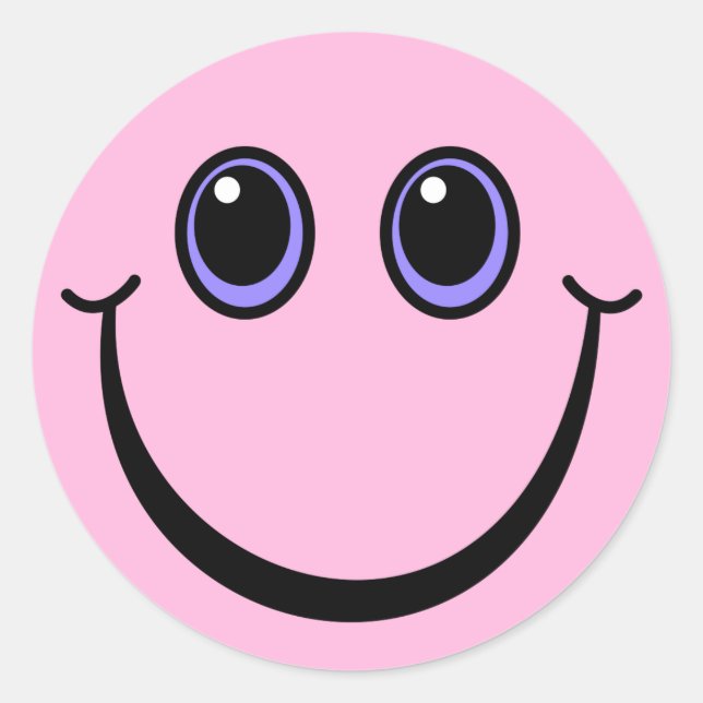 Adesivo Rosto Emoji Rosa Feliz (Frente)