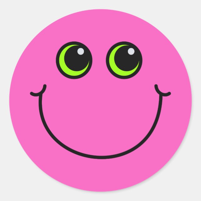 Adesivo Rosto Emoji Rosa Feliz (Frente)