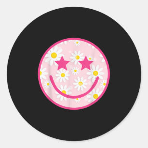 Adesivo Rosto Feliz, Rosa Engraçado Daisy Flor Sorri Tente