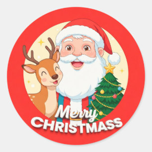 Adesivo Rosto Festivo de Papai Noel