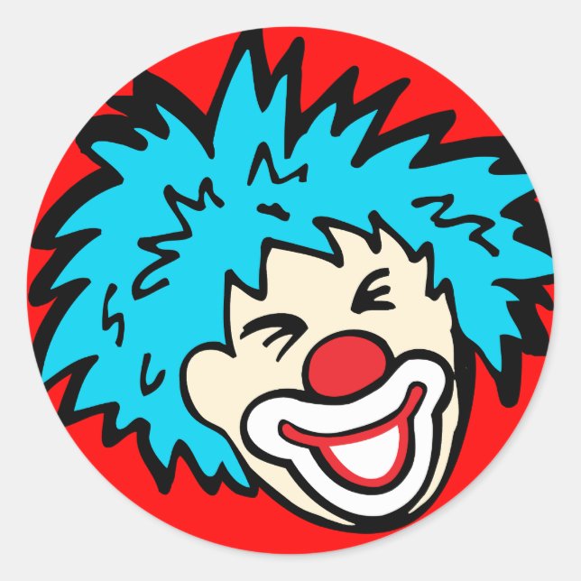 Adesivo Rosto palhaço com pau de sorriso azul (Frente)