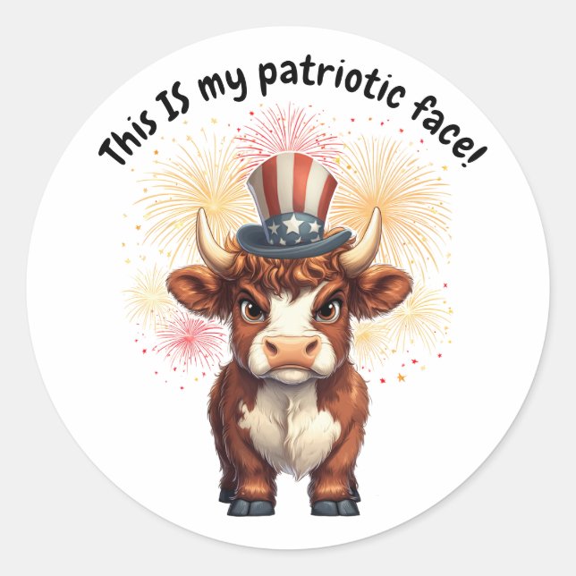 Adesivo Rosto patriótico, vaca rochosa (Frente)