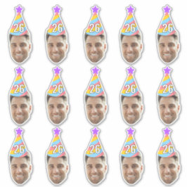 Adesivo Rosto Personalizado 20º 30º 40º 50º 60º 70º Aniver