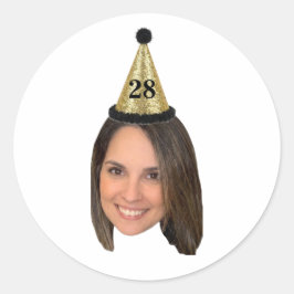 Adesivo Rosto Personalizado de Aniversário Foto Personaliz