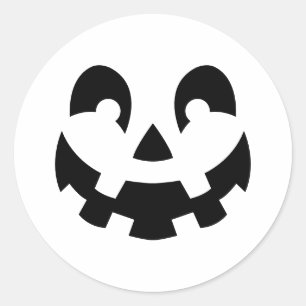 Adesivo Rosto Simples de Abóbora Talhada Silhueta Hallowee