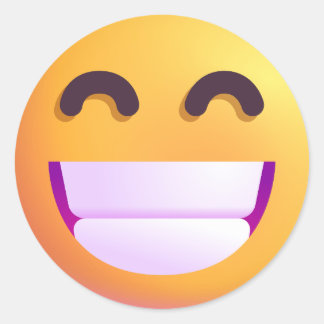 Adesivo Rosto Sombreado Sorrindo Olhos Bonitos Emoji Engra