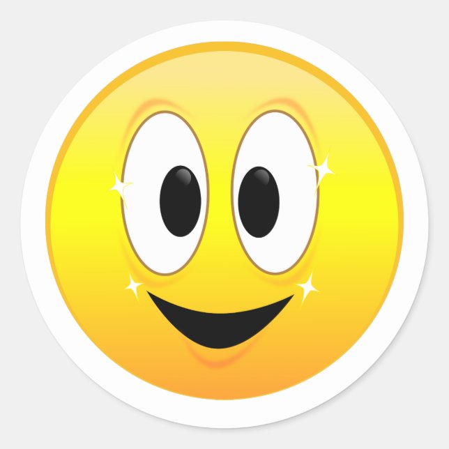 Adesivo Rosto Sorridente Amarelo Feliz (Frente)