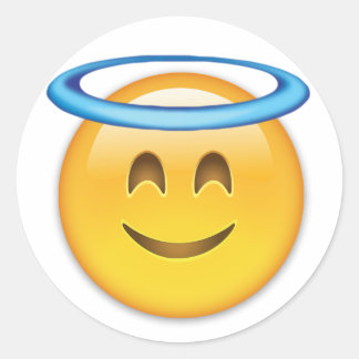 Adesivo Rosto Sorridente Com Halo Emoji