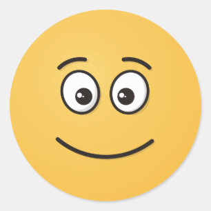 Adesivo Rosto sorridente com olhos abertos