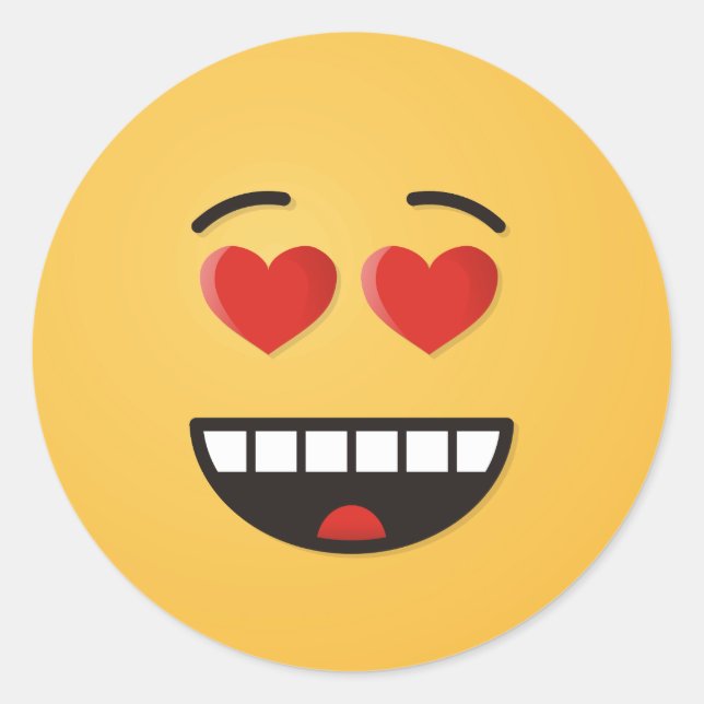 Adesivo Rosto sorridente com olhos em forma de coração (Frente)