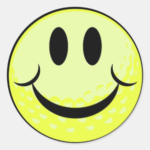 Adesivo rosto sorridente de bola de golfe