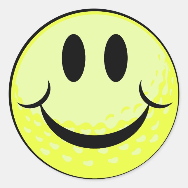 Adesivo rosto sorridente de bola de golfe (Frente)