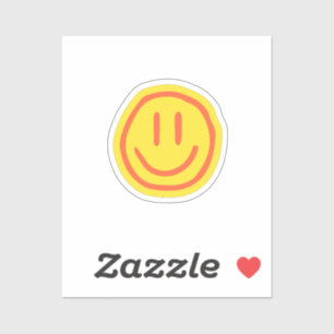 Adesivo Rosto Sorridente Fofo Design de Emoji Feliz Posi