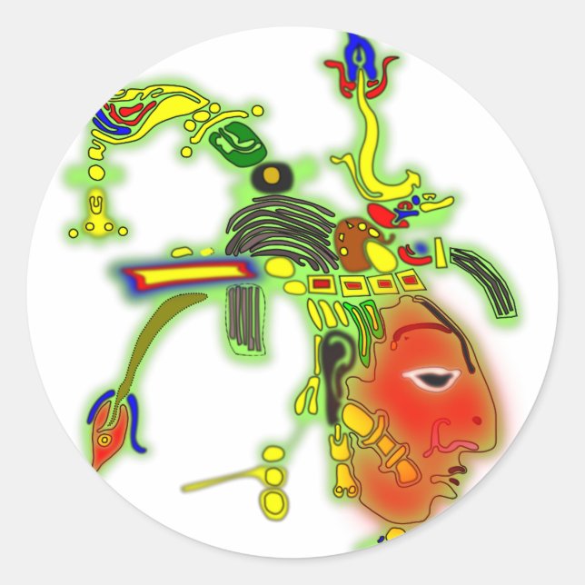 Adesivo Rosto Tribal da Máscara de Pintura Divertida (Frente)