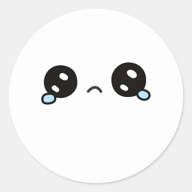 Adesivo Rosto Triste Fofo com Lágrimas se Formando (Frente)