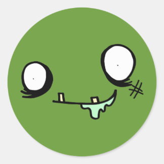 Adesivo Rosto Zombie Feliz
