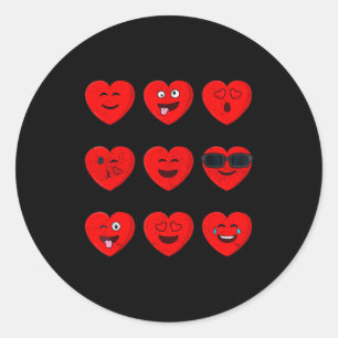 Adesivo Rostos de Coração do Dia dos Namorados Emoticons E