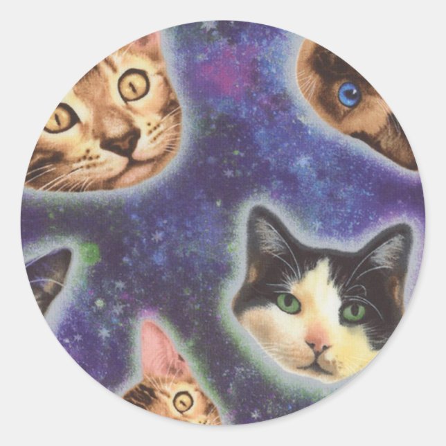 Adesivo Rostos de gatos com várias raças e padrões (Frente)