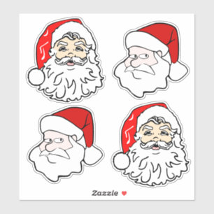 Adesivo Rostos de Papai Noel Clássico e Moderno