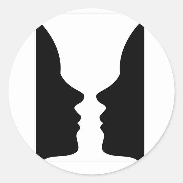 Adesivo Rostos ou vaso - ilusão de duas faces como um vaso (Frente)