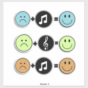 Adesivo Rostos Sorridentes Com Música