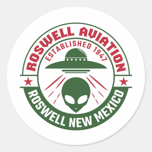 Adesivo Roswell Aviation Criada Em 1947 (Frente)