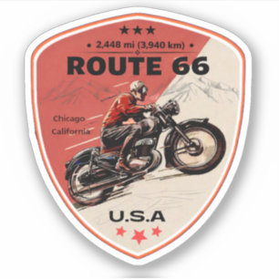 Adesivo Rota 66 dos EUA A rodovia histórica Mother Road gi