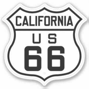 Adesivo Rota 66 - Sinal de Viagem da Califórnia