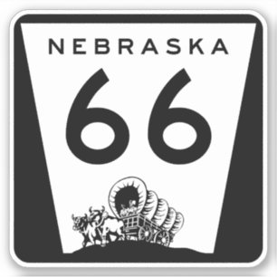 Adesivo Rota 66 - Sinal de Viagem do Nebraska