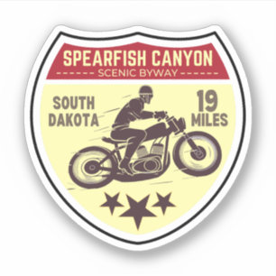 ADESIVO ROTA CÊNICA DE SPEARFISH CANYON DE MOTOCICLETA