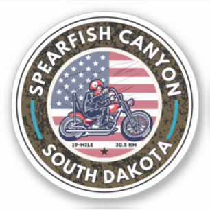 ADESIVO ROTA CÊNICA DE SPEARFISH CANYON MOTOCICLISMO