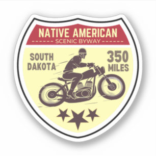 Adesivo Rota cênica nativa americana de moto