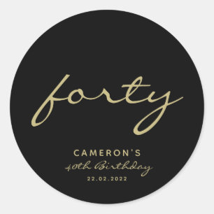 Adesivo Rota Clássica de Aniversário Dourada e Negra Min