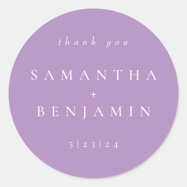 Adesivo Rota Clássica de Casamento do Coordenado Lilac Ele (Frente)