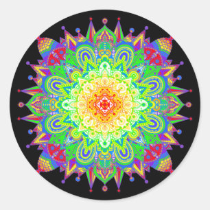 Adesivo Rota Clássica Psicodélica Zen Mandala Abstrato Art