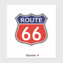 Rota de Estado 66 Viagem Sticker Vermelho E Azul