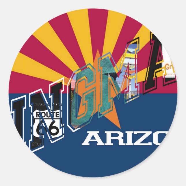 Adesivo Rota de Sinalizador de Arizona Kingman 66 (Frente)