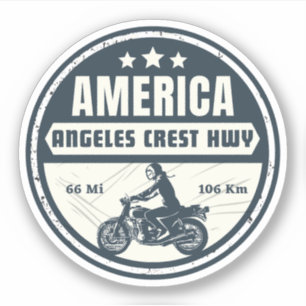 Adesivo Rota Estadual da Califórnia em Los Angeles Crest R