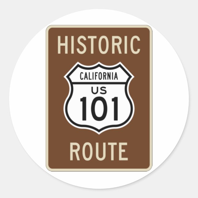 Adesivo Rota histórica US Route 101 (Califórnia) - Sinal (Frente)