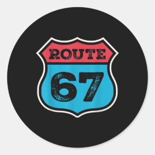 Adesivo Rota Vintage 67 Seis Sete Meme 67º Aniversário 80 