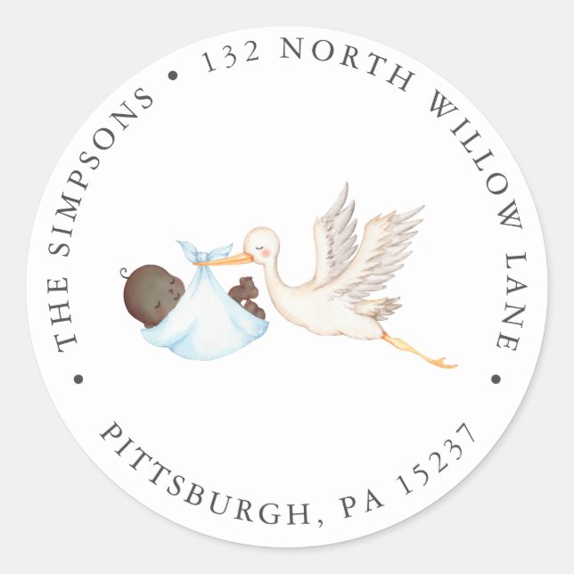 Adesivo Roteamento Clássico do Endereço de Retorno do Chá  (Frente)