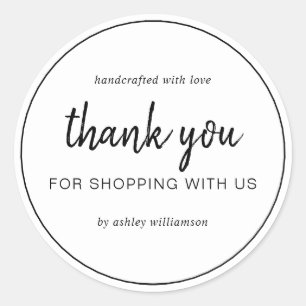 Adesivo Roteiro Chic Branco Obrigado por Comprar