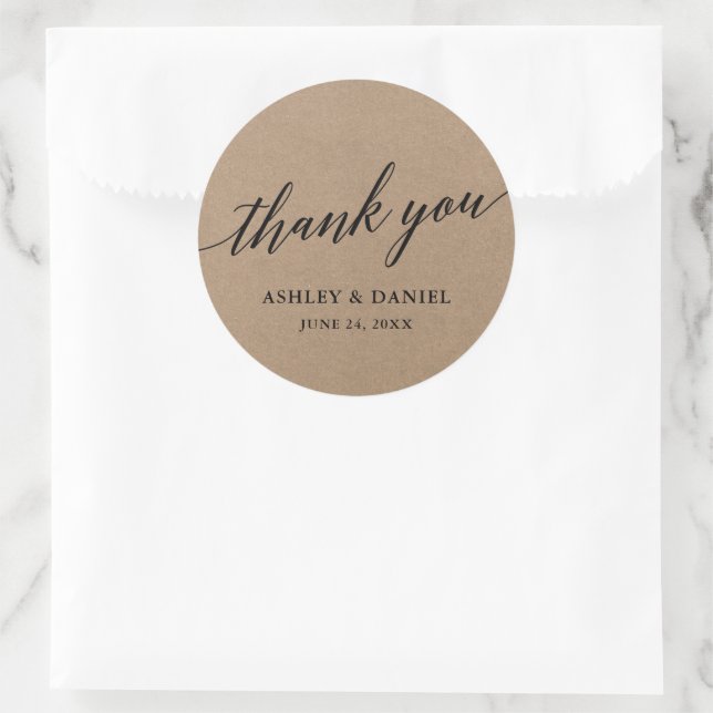 Adesivo Roteiro de Caligrafia Moderna Kraft Casamento (Bolsa)