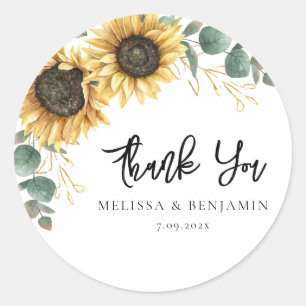 Adesivo Roteiro De Casamento De Sunflower Eucalyptus Obrig