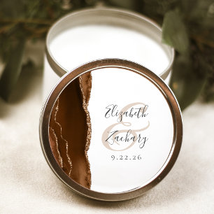 Adesivo Roteiro de Geodo de Ágata Mocha Marrom Dourado Cas